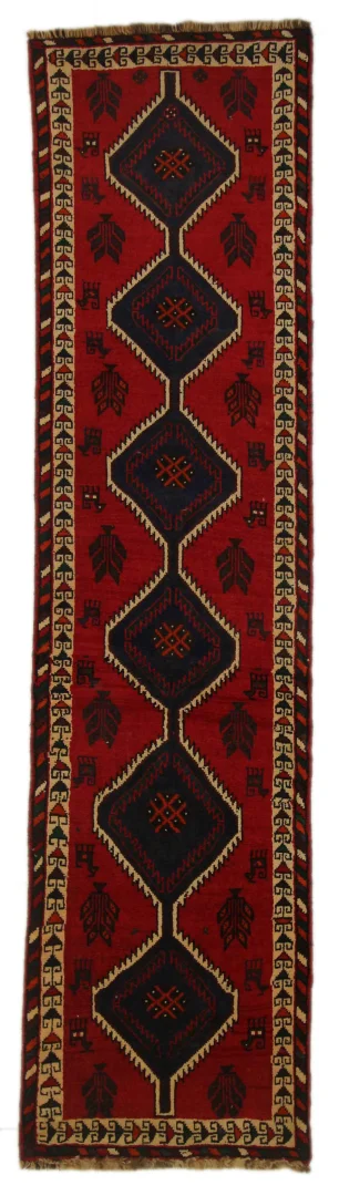 Gabbeh - Shuli Teppich 295 x 73 cm, 90.000 - 180.000 Knoten/m², ausgefallene Muster auf glanzvoller Schurwolle, handgeknüpft, Perserteppich Läufer