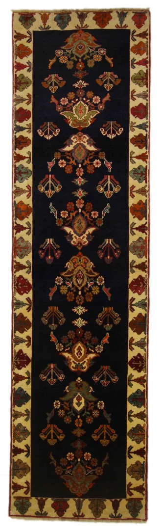 Gabbeh - Shuli Teppich 315 x 87 cm, 90.000 - 180.000 Knoten/m², Ausgefallene Muster auf glanzvoller Schurwolle, handgeknüpft, Perserteppich Läufer