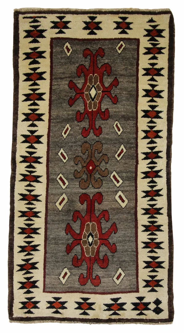 Gabbeh - Shuli 189 x 100 cm, kreative Muster, Knotendichte 90.000 - 180.000/m², handgeknüpft, Perserteppich