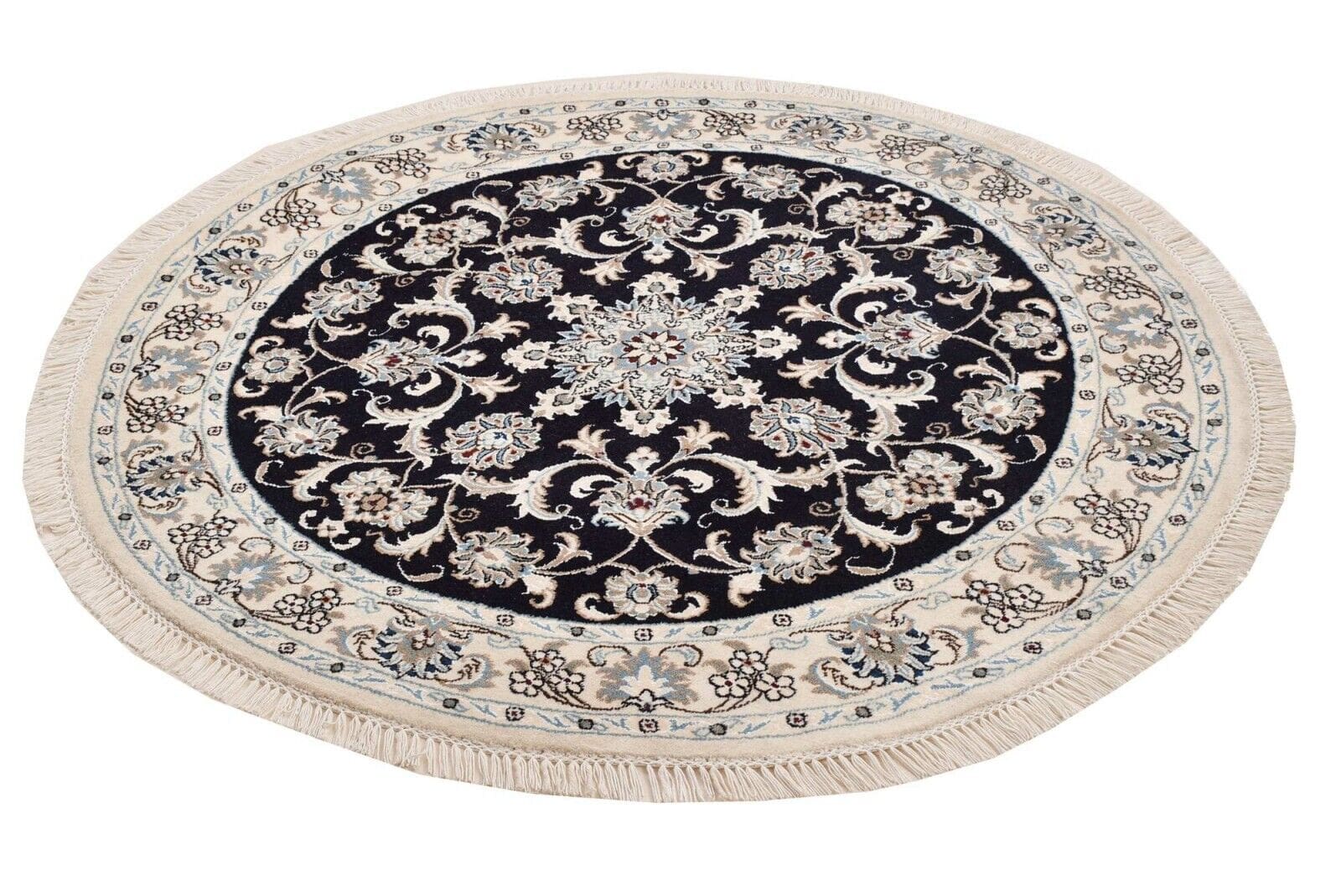 (Verkauft) Original Perserteppich Nain Kashmari 148 cm x 148 cm – Top Zustand, handgeknüpft, Perserteppich