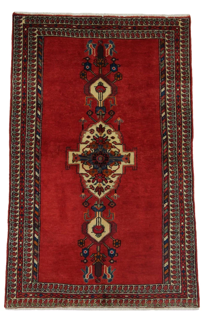 Hamadan Teppich 177 x 110 cm, ca. 100.000 - 350.000 Knoten/m², vielfältiges Design, handgeknüpft, Perserteppich