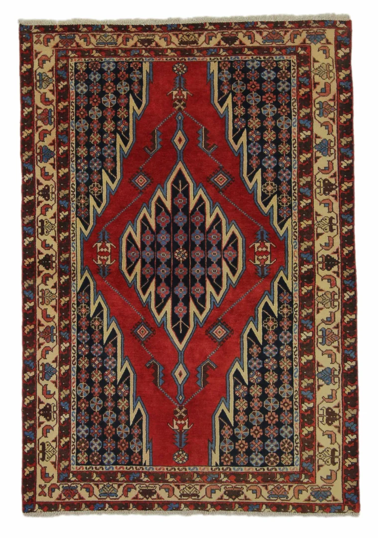 Hamadan Teppich 187 x 128 cm – 100.000 - 350.000 Knoten/m², widerstandsfähiges Wollmaterial, vielfältige Designs, handgeknüpft, Perserteppich