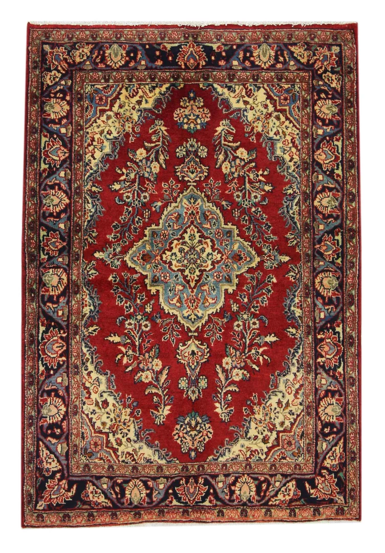 Handgeknüpfter Hamadan Perserteppich 189 x 130 cm - Knotendichte 100.000 - 350.000 Knoten/m², Vielfalt im Design