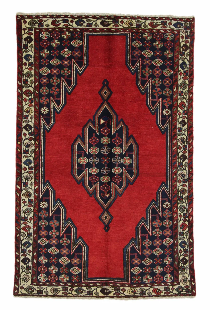 Hamadan Teppich 198 x 127 cm, Knotendichte 100.000 - 350.000, hohe Designvielfalt, handgeknüpft, Perserteppich