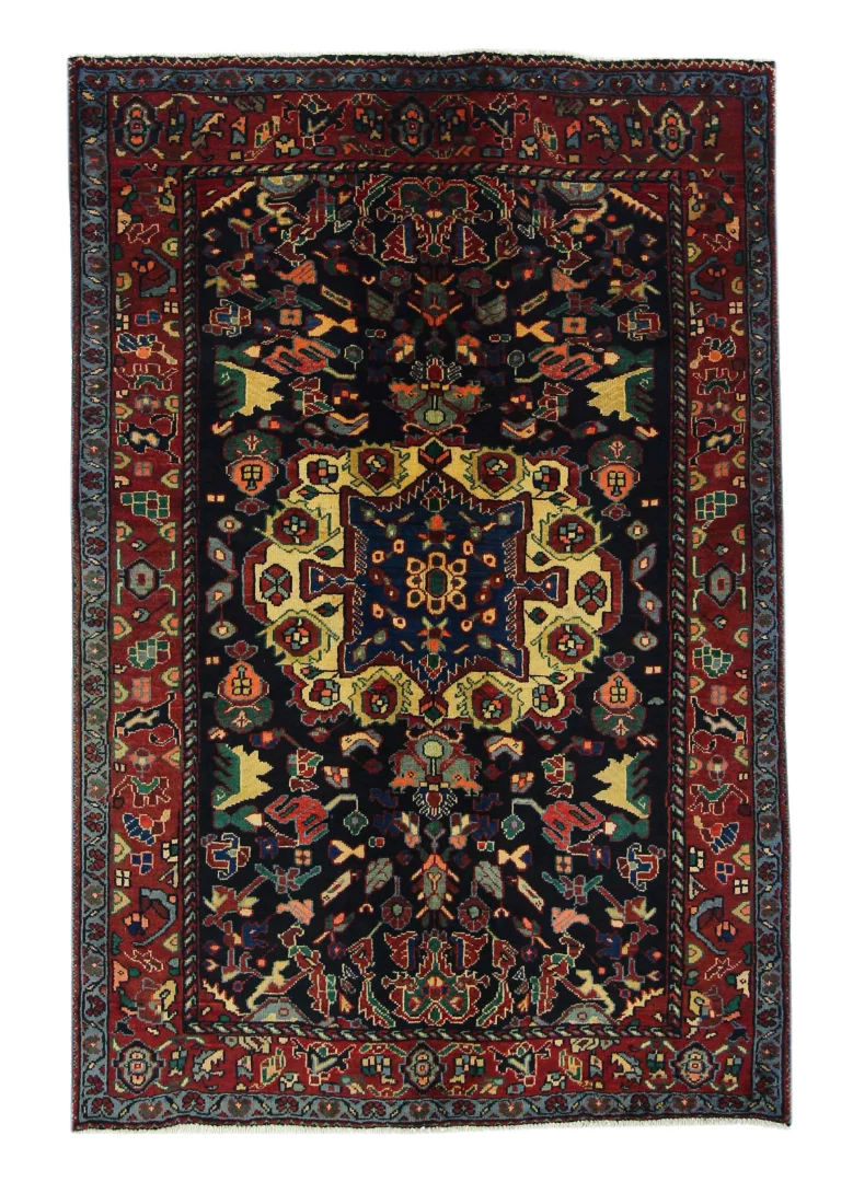 Hamadan Teppich 198 x 134 cm - Knotendichte 100.000 - 350.000 Knoten/m², vielfältiges Design, handgeknüpft, Perserteppich