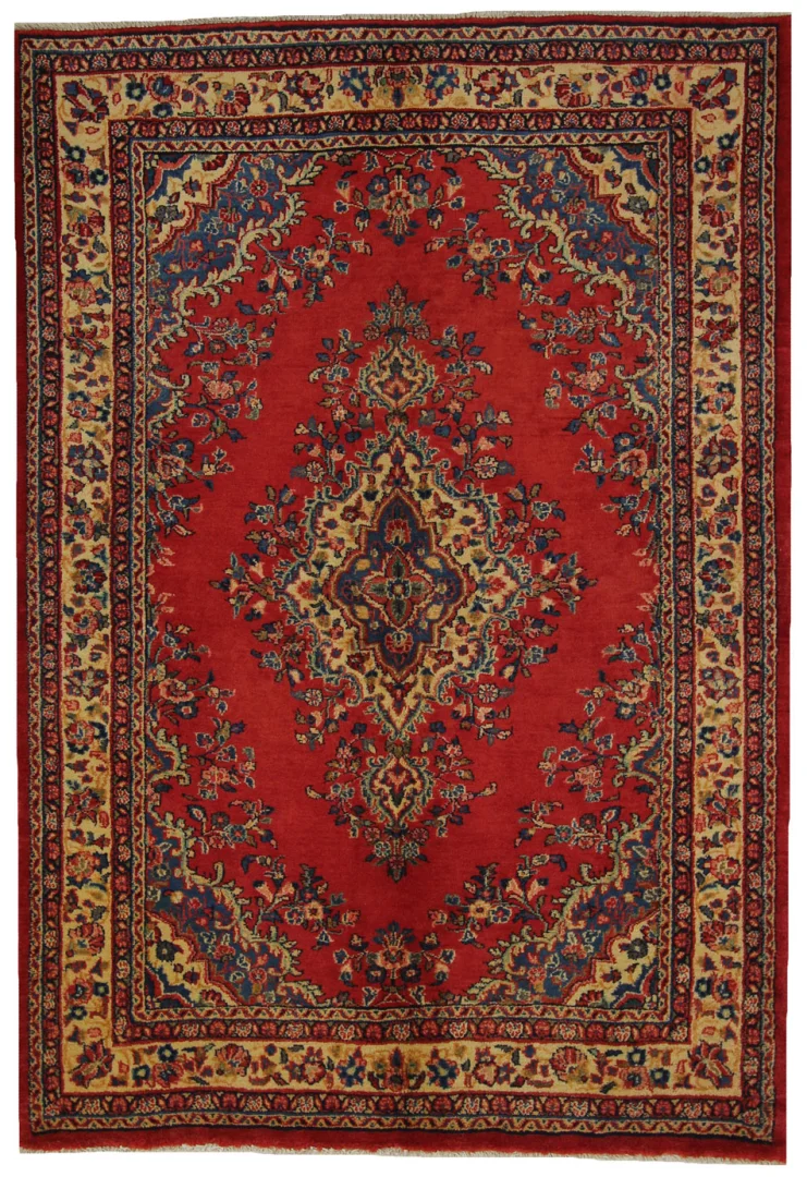Hamadan Teppich 201 x 140 cm – ca. 100.000 - 350.000 Knoten/m², vielfältiges Design, handgeknüpft, Perserteppich