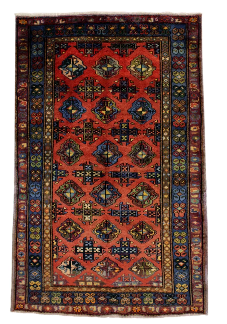 Hamadan Teppich 205 x 128 cm, Knotendichte 100.000 - 350.000, vielfältiges Design, handgeknüpft, Perserteppich