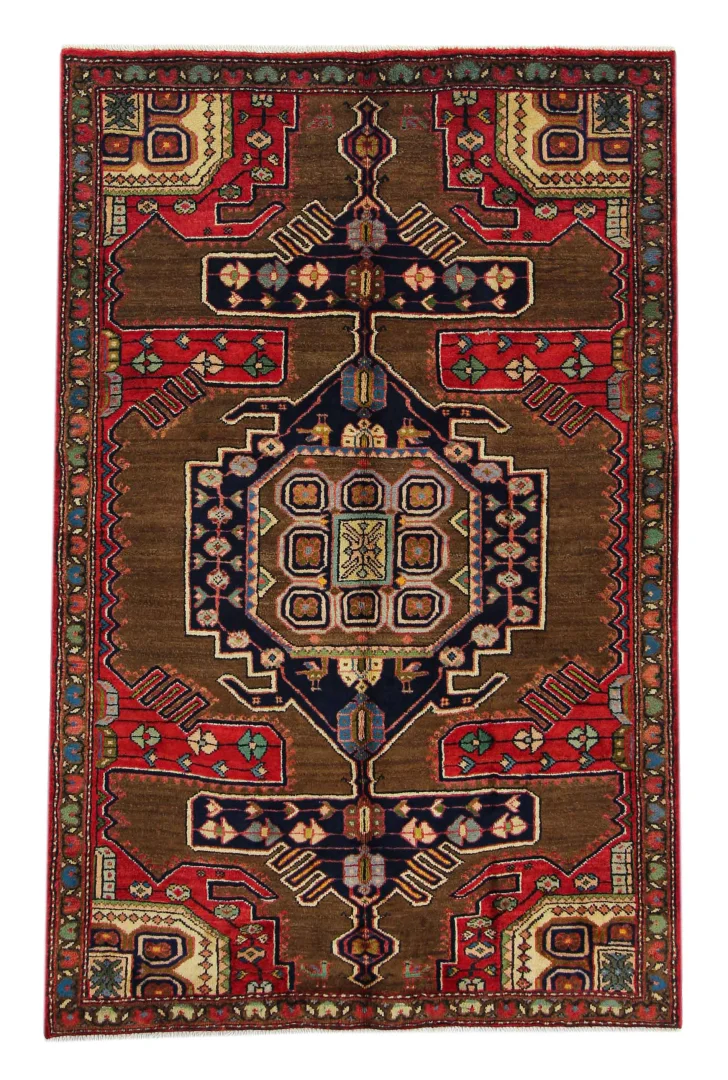 Hamadan Teppich 208 x 135 cm, ca. 100.000 - 350.000 Knoten/m², vielfältiges Design, handgeknüpft, Perserteppich