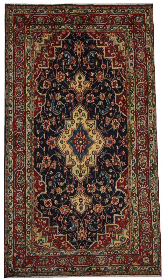 Hamadan Teppich 218 x 124 cm, Knotendichte 100.000 - 350.000, vielfältige Designs, handgeknüpft, Perserteppich