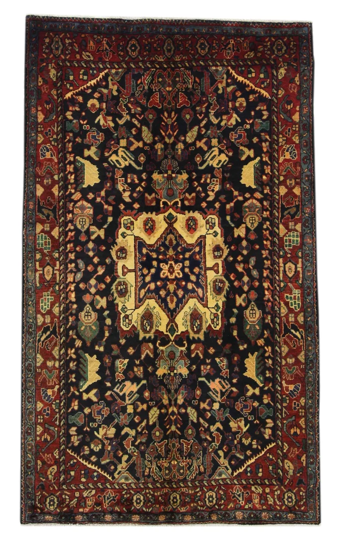 Hamadan Teppich 223 x 132 cm - Knotendichte 100.000 - 350.000 Knoten/m², widerstandsfähig, vielfältiges Design, handgeknüpft, Perserteppich