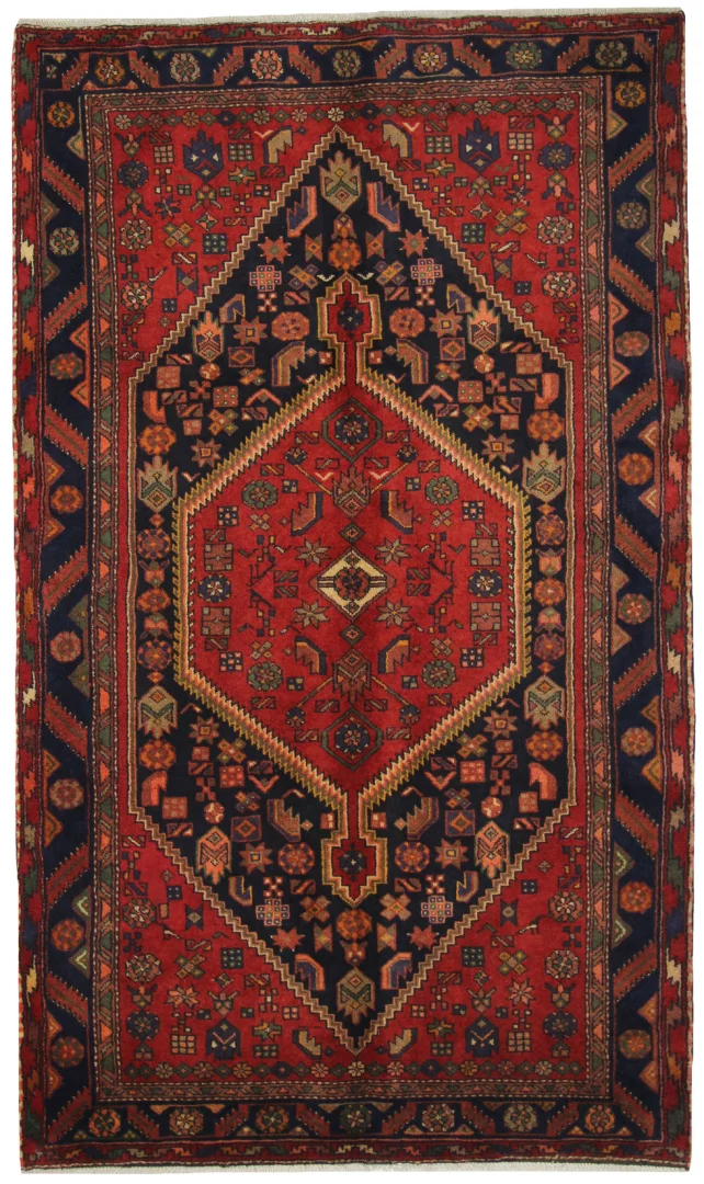 Hamadan Teppich 228 x 136 cm, ca. 100.000 - 350.000 Knoten/m², widerstandsfähig, vielfältige Designs, handgeknüpft, Perserteppich