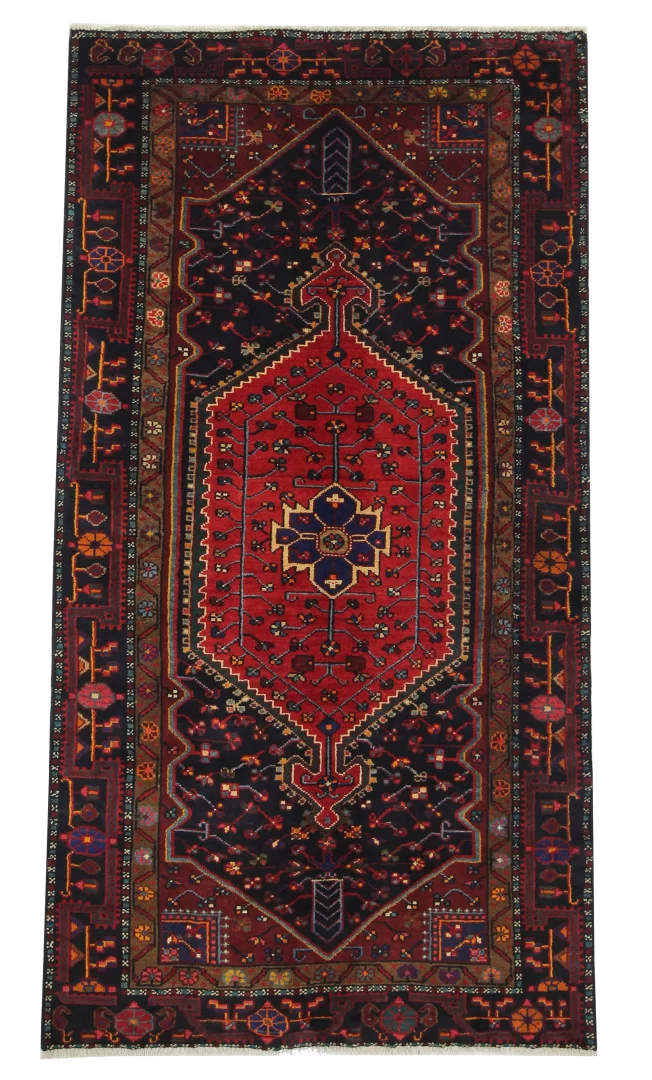 Hamadan Teppich 237 x 126 cm - Knotendichte 100.000 - 350.000 Knoten/m² - Vielfältige Designs - handgeknüpft, Perserteppich