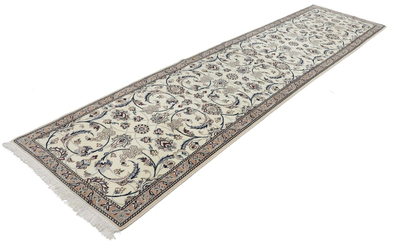 Original Perserteppich Nain 9 La Fein - 394 cm x 98 cm, Neuwertig, Top Zustand, handgeknüpft, Perserteppich Läufer