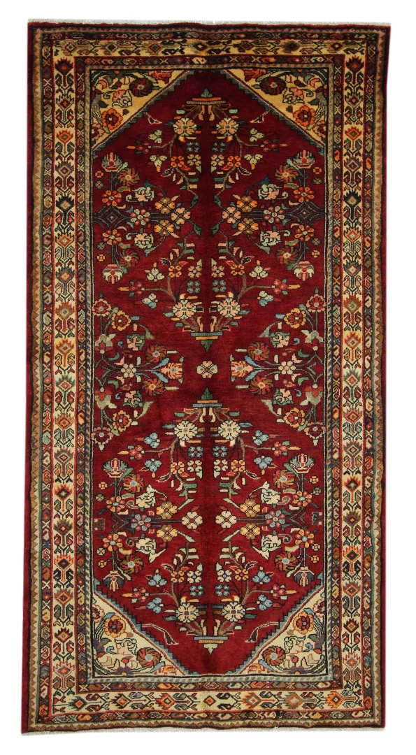Hamadan Perserteppich 244 x 125 cm | Knotendichte: 100.000 - 350.000 Knoten/m² | Handgeknüpft, Vielfalt im Design