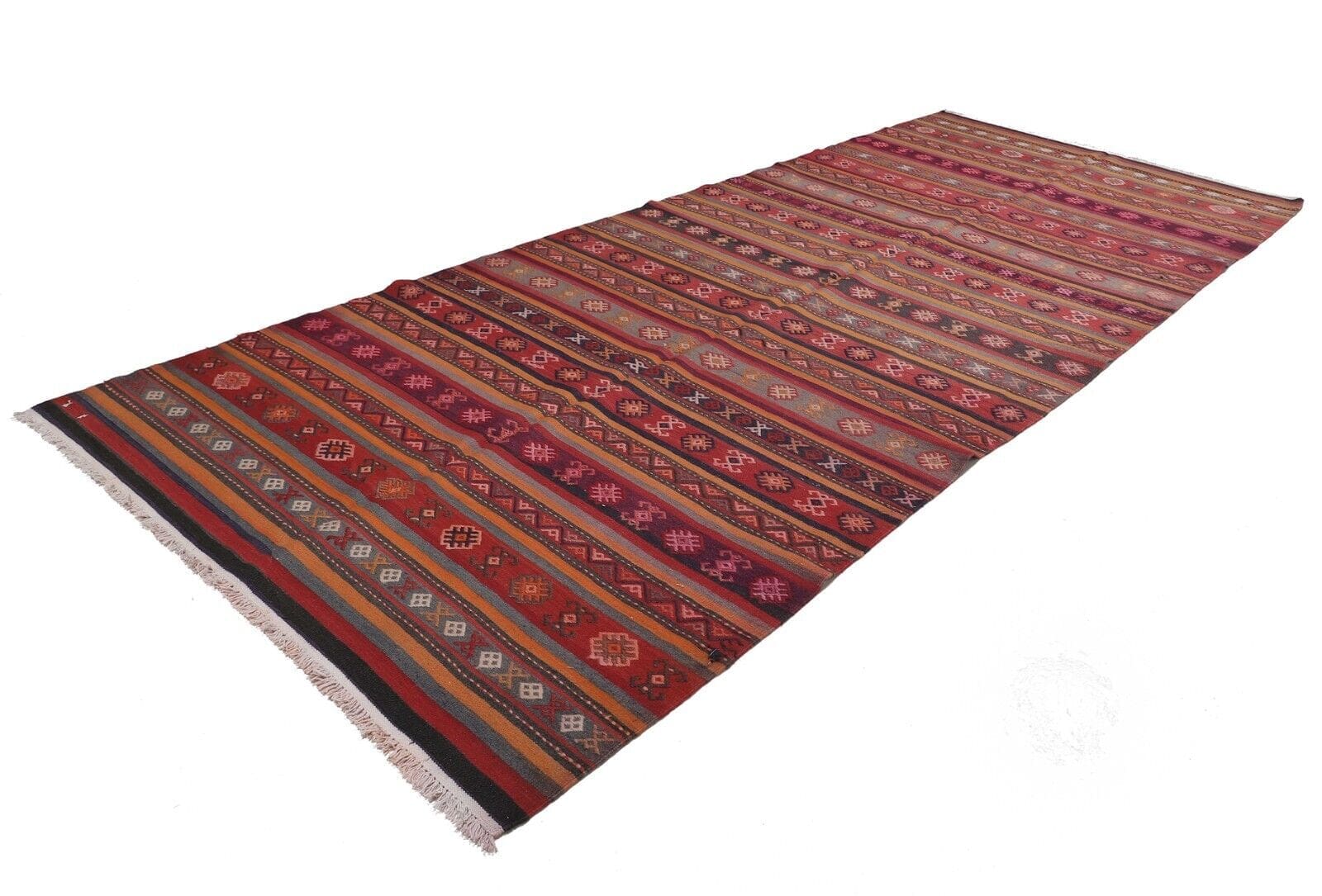 Orientteppich Ghashghai Fars 415 cm x 180 cm - Handgewebter Modern Kelim, 100% Handgeknüpft, Hochwertige Wolle, Zufriedenheit Garantiert Läufer