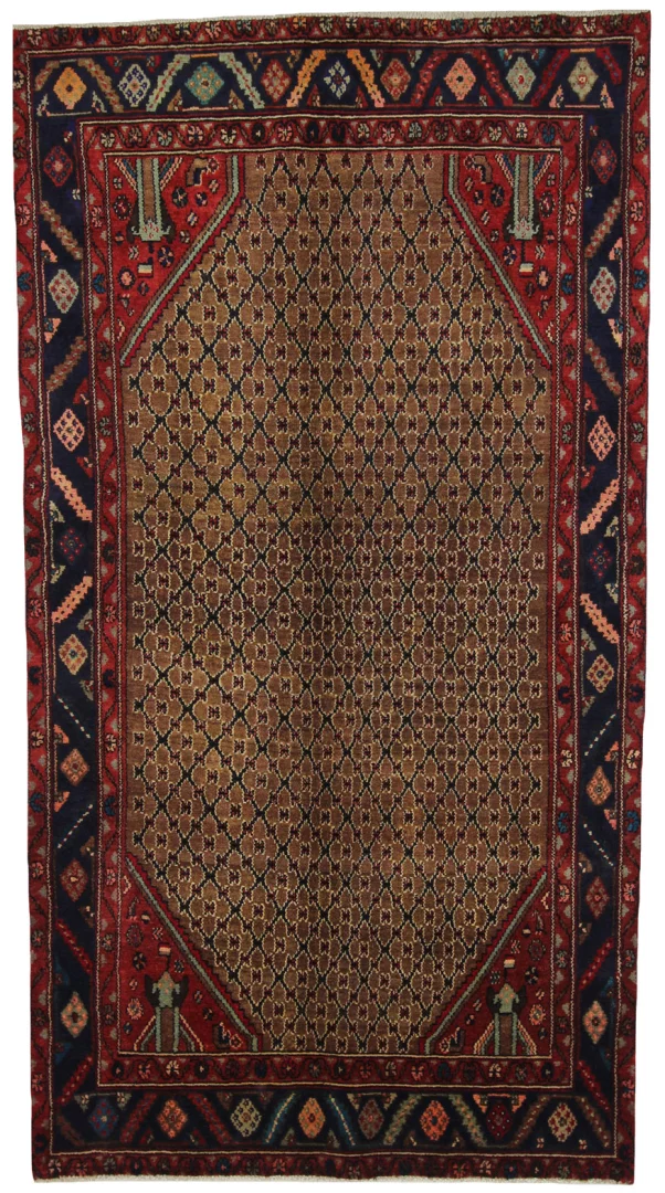 Wunderschöner Hamadan Teppich 252 x 135 cm, ca. 100.000 - 350.000 Knoten/m², vielfältiges Design, handgeknüpft, Perserteppich