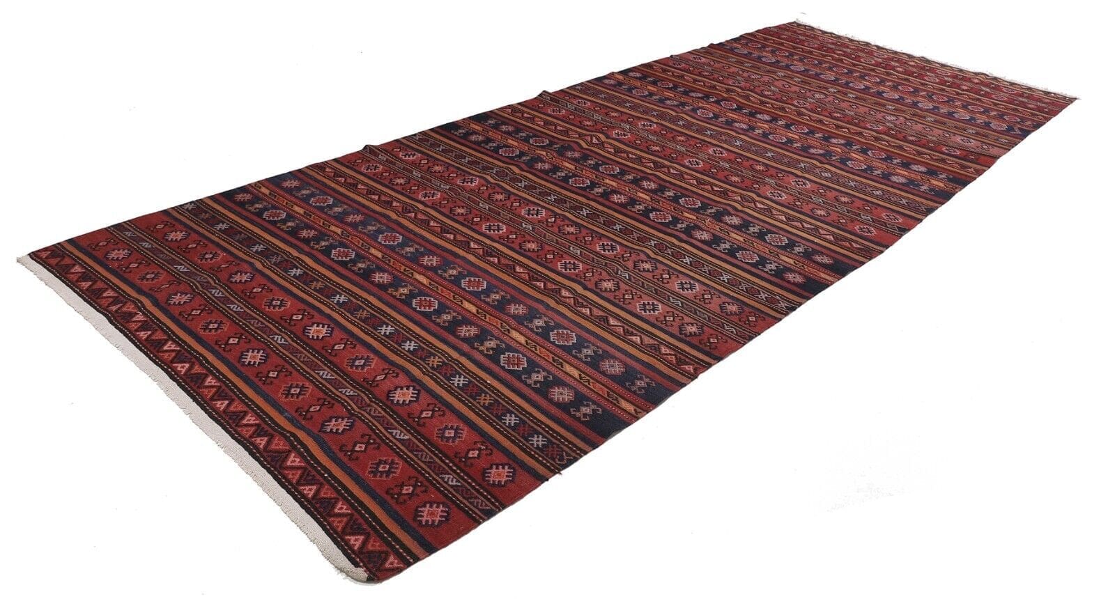 Orientteppich 460 cm x 180 cm - Handgewebter Modern Kelim Ghashghai Fars - Handgeknüpft Läufer