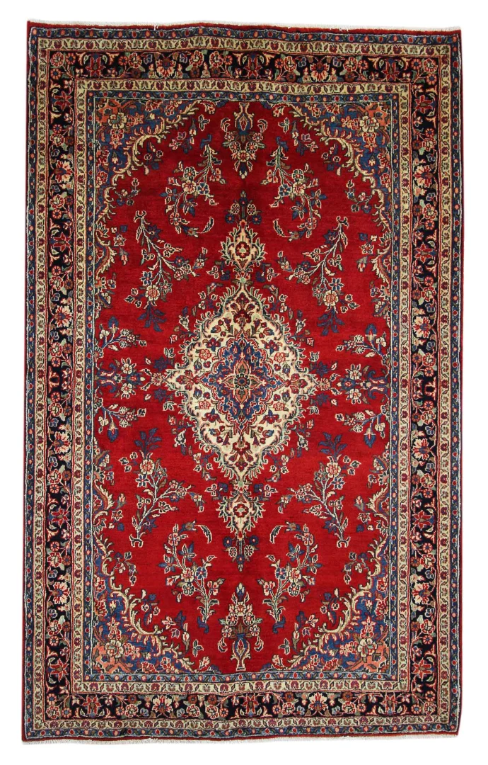 Hamadan Teppich 264 x 164 cm – ca. 100.000 - 350.000 Knoten/m², widerstandsfähiges Wollmaterial, starke Designvielfalt, handgeknüpft, Perserteppich