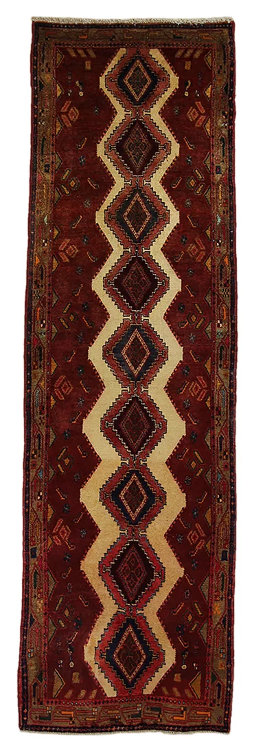Hamadan Teppich 264 x 80 cm, ca. 100.000 - 350.000 Knoten/m², widerstandsfähig, handgeknüpft, Perserteppich