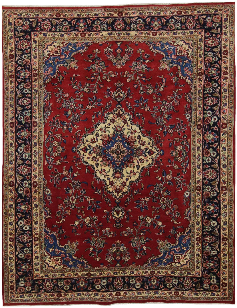 Hamadan Teppich 270 x 214 cm – ca. 100.000 – 350.000 Knoten/m², widerstandsfähiges Wollmaterial, vielfältiges Design, handgeknüpft, Perserteppich