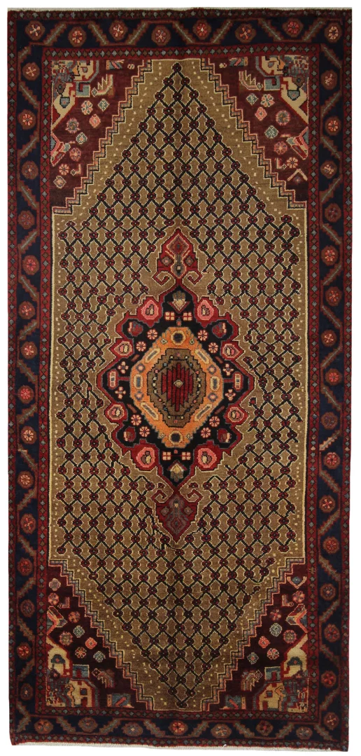 Hamadan Perserteppich 275 x 130 cm - Knotendichte 100.000 - 350.000 Knoten/m², hohe Designvielfalt, handgeknüpft, Perserteppich