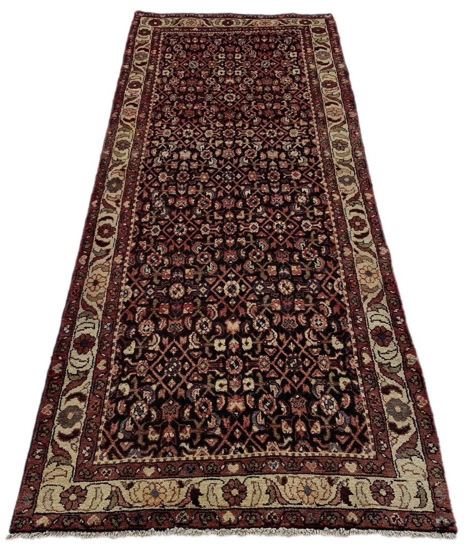 Hamadan Perserteppich 280 x 105 cm - Knotendichte 100.000 - 350.000 Knoten/m² - Widerstandsfähiges Wollmaterial - handgeknüpft