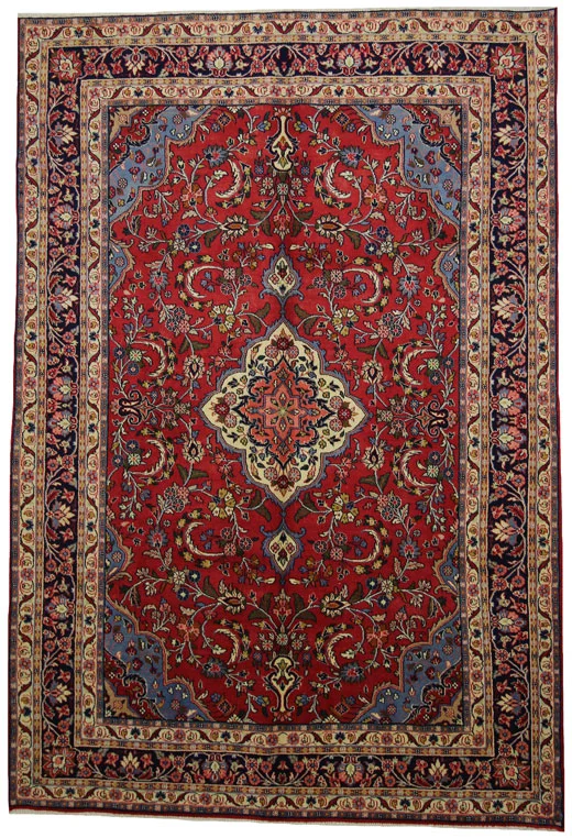 Hamadan Teppich 292 x 200 cm - Knotendichte 100.000 - 350.000 Knoten/m², widerstandsfähig, vielfältiges Design - handgeknüpft, Perserteppich