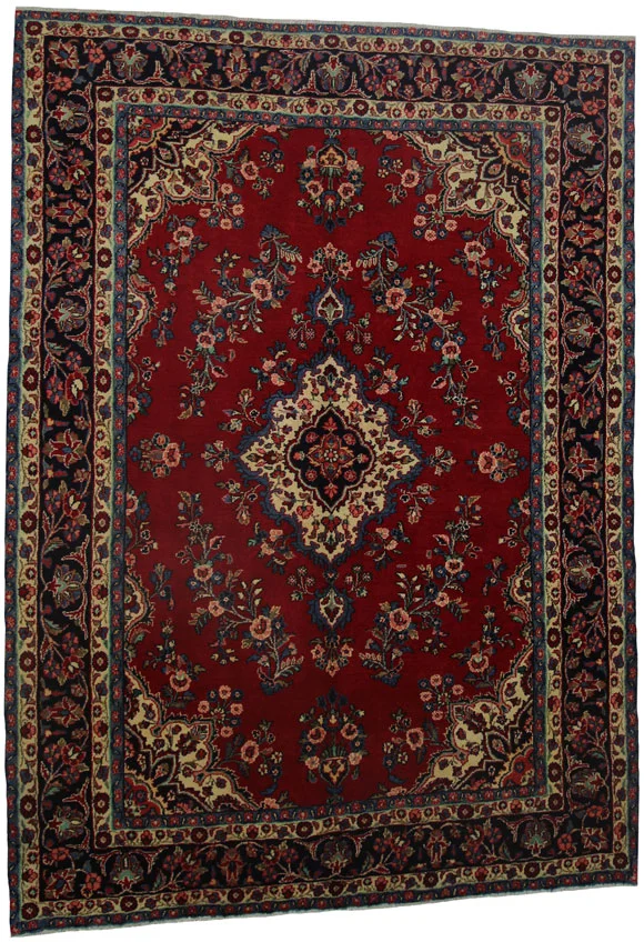 Hamadan Teppich 300 x 212 cm - Knotendichte 100.000 - 350.000 Knoten/m² - handgeknüpft - Perserteppich