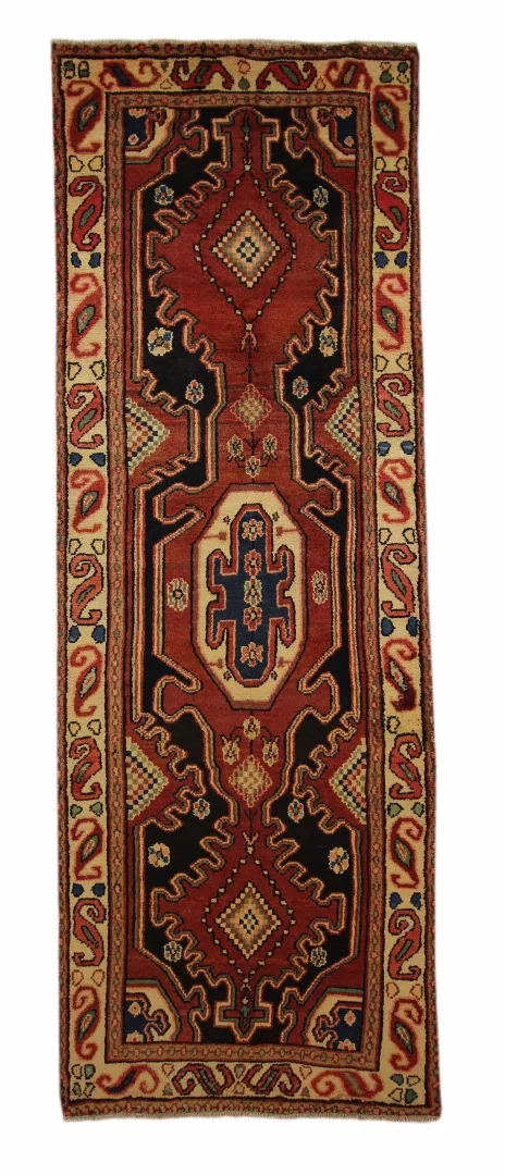 Hamadan Perserteppich 305 x 102 cm – 100.000 - 350.000 Knoten/m², widerstandsfähiges Wollmaterial, handgeknüpft