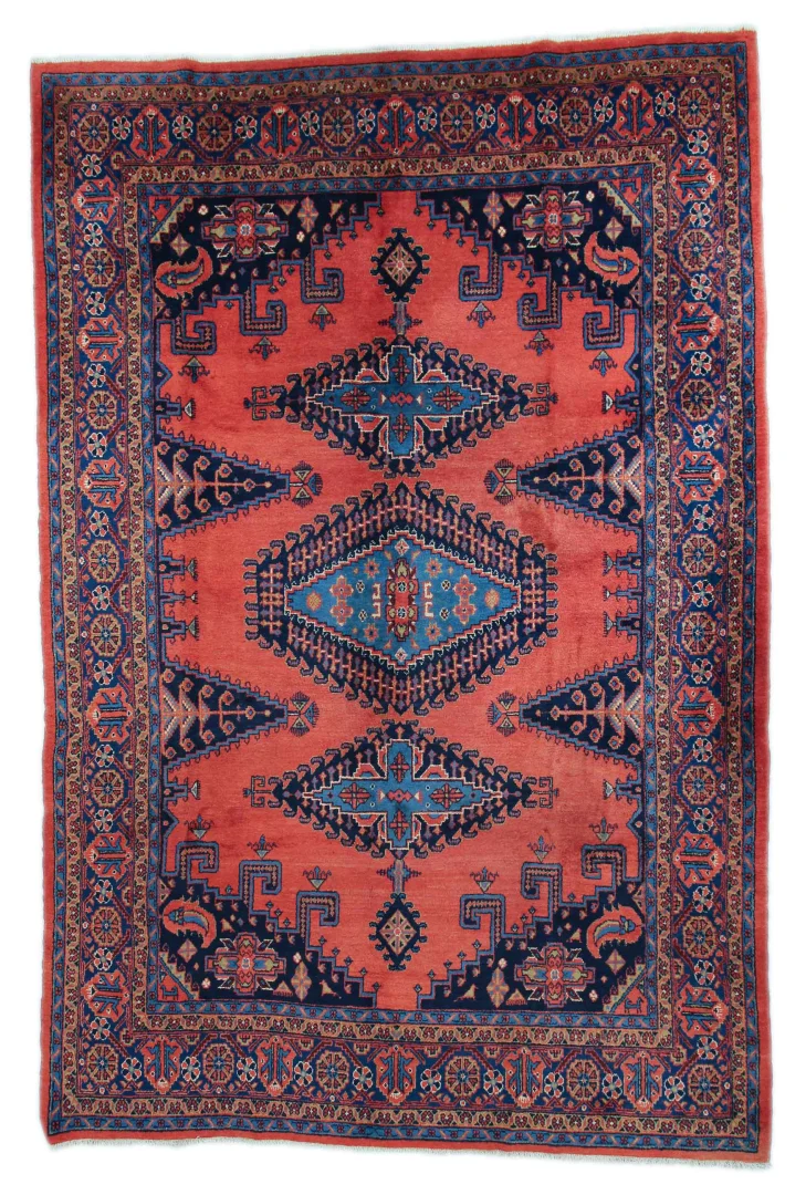 Hamadan Teppich 365 x 243 cm | Knotendichte 100.000 - 350.000 Knoten/m² | Vielfalt im Design | handgeknüpft | Perserteppich
