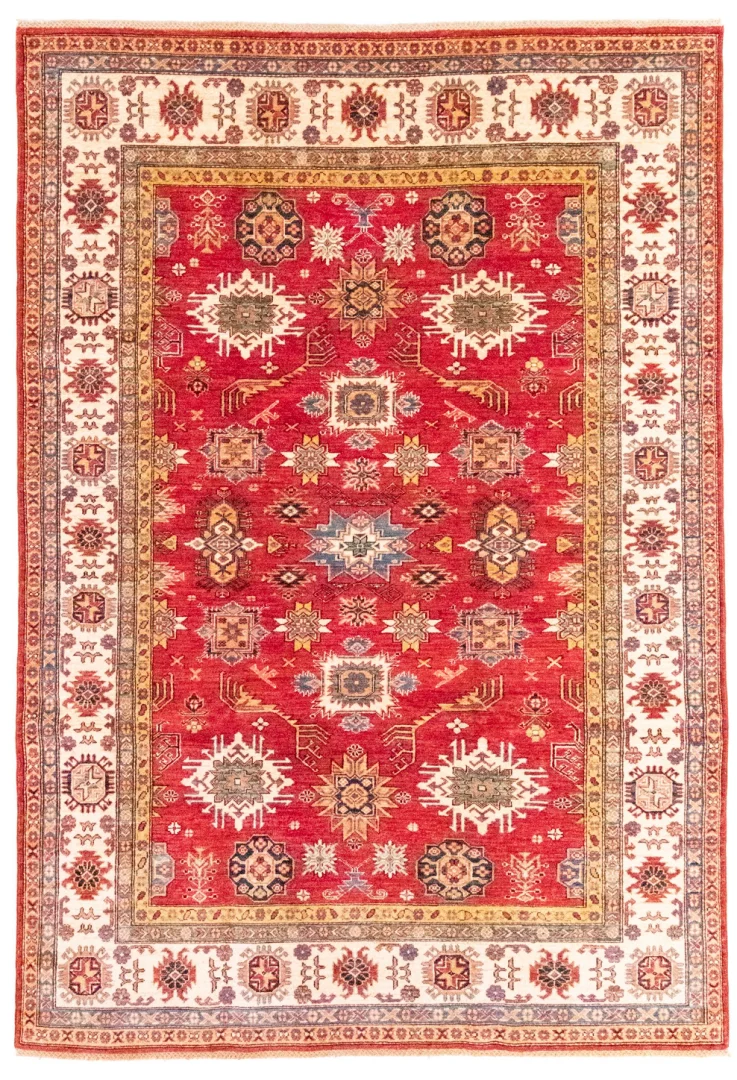 Kazak Perserteppich 271 x 188 cm - Geometrisches Design, handgeknüpft
