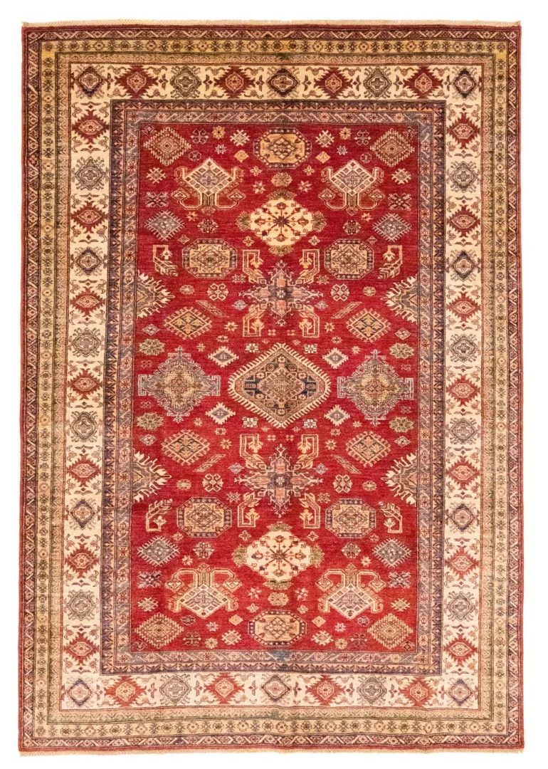 Kazak Perserteppich 300 x 206 cm – Kurzer Flor, geometrisches Design, handgeknüpft