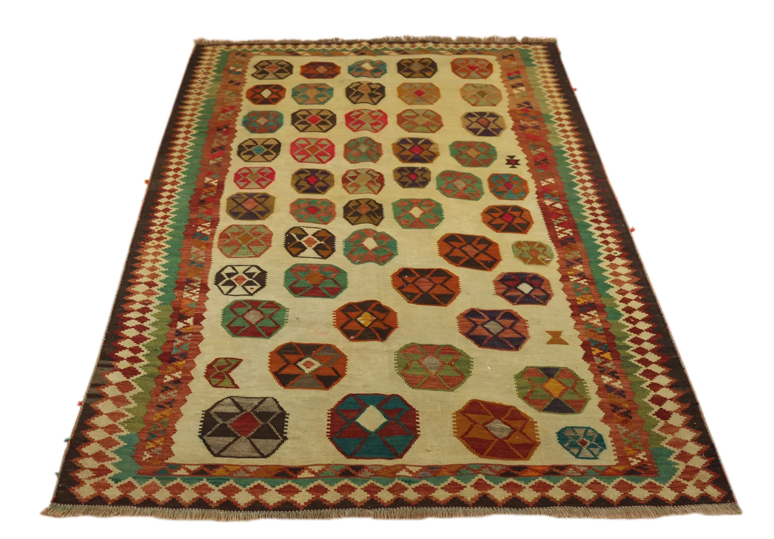 Kelim 237 x 150 cm – Handgewebter Teppich mit beidseitigem Muster – Ideal als Wandbehang – Handgeknüpft, Orientteppich