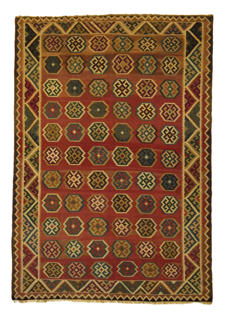 Kelim 239 x 163 cm – Wunderschön gewebter Teppich mit identischem Muster auf Vorder- und Rückseite – Handgeknüpft und Orientteppich