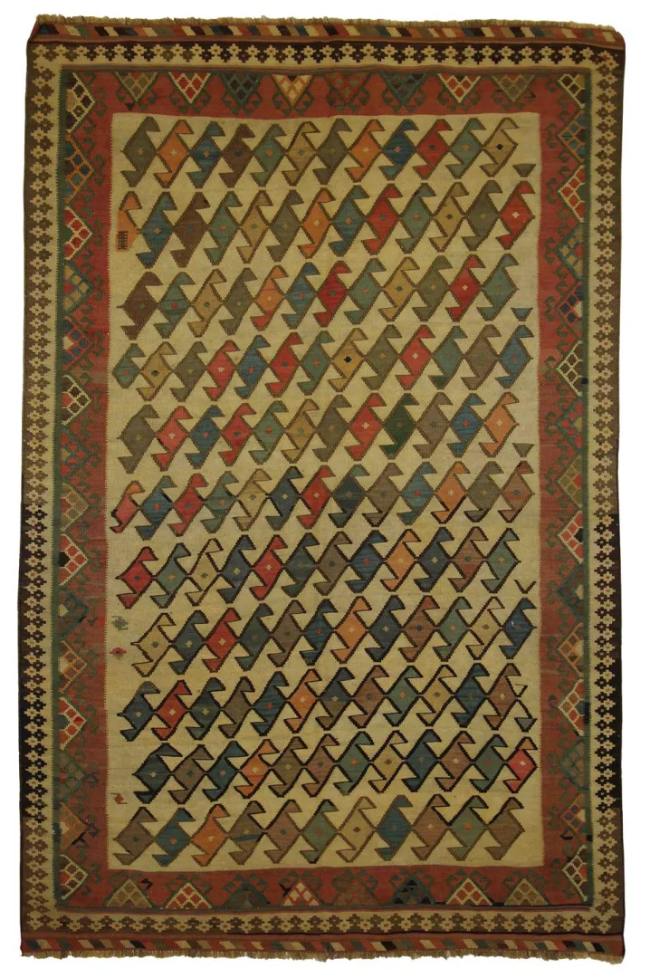Kelim 248 x 158 cm – Handgewebt mit doppelseitigem Design – Traditioneller Orientteppich