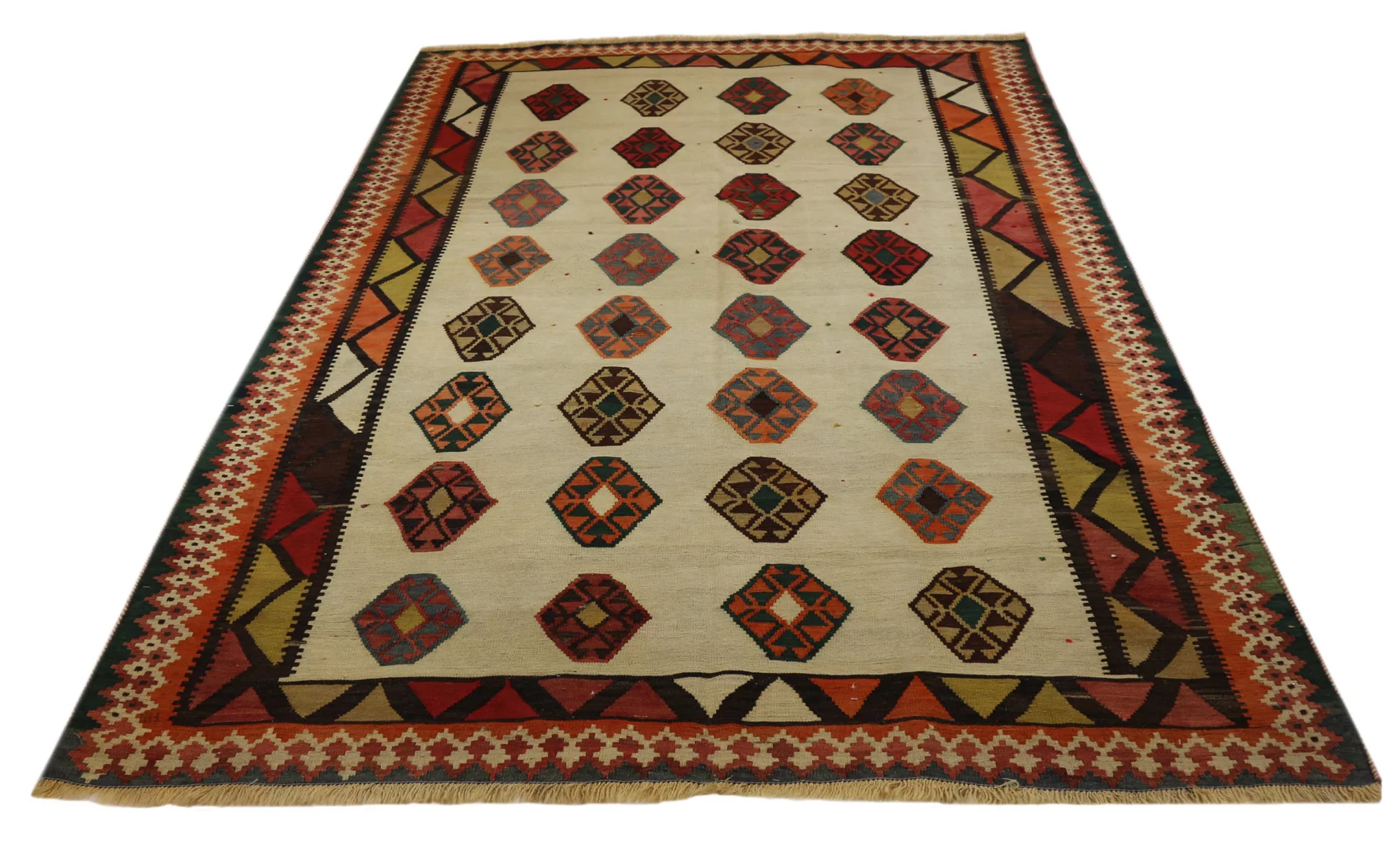 Kelim 263 x 172 cm – Wunderschöner gewebter Teppich mit identischem Muster auf Vorder- und Rückseite – Handgeknüpft – Orientteppich