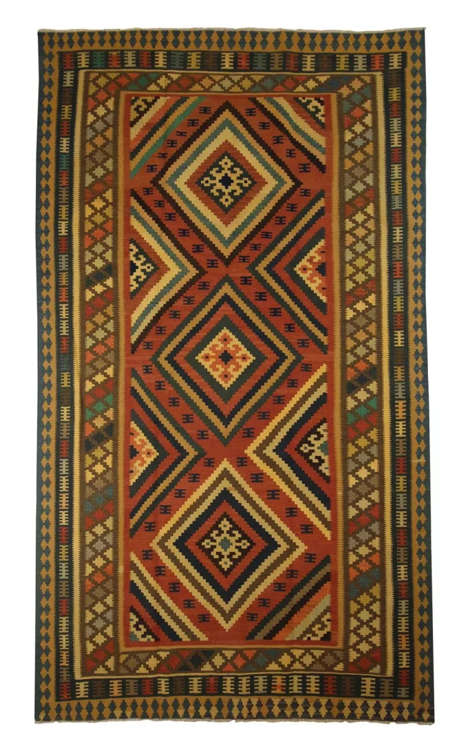Kelim 270 x 155 cm – Handgewebter Teppich mit beidseitigem Muster – Ideal als Wandbehang – Handgeknüpft – Orientteppich
