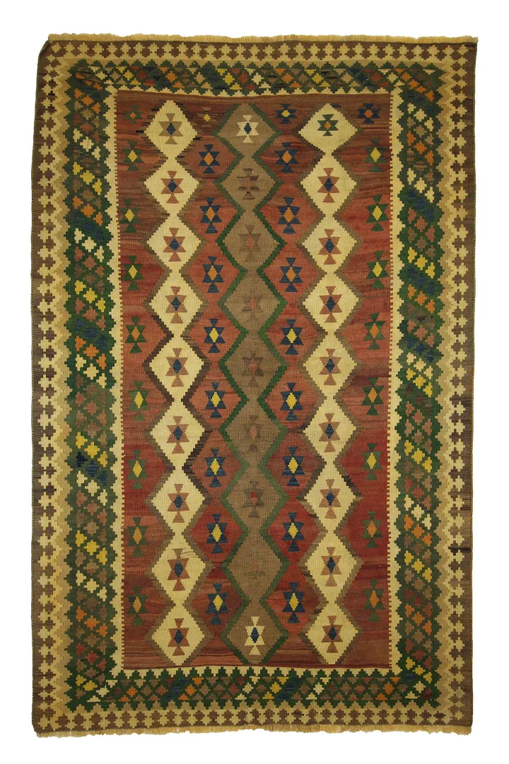 Kelim 270 x 171 cm – Handgewebter Teppich mit beidseitigem Muster – Perfekt als Wandbehang – Handgeknüpft, Orientteppich