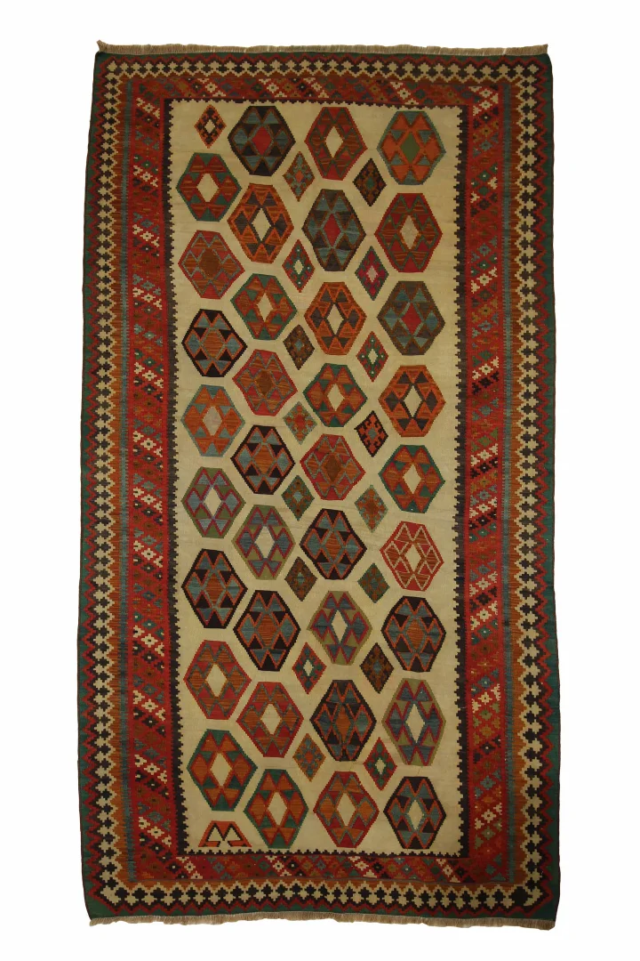 Eleganter Kelim 297 x 163 cm – Handgewebter Teppich mit identischem Muster auf beiden Seiten – Perfekt als Wandbehang – Handgeknüpft, Orientteppich