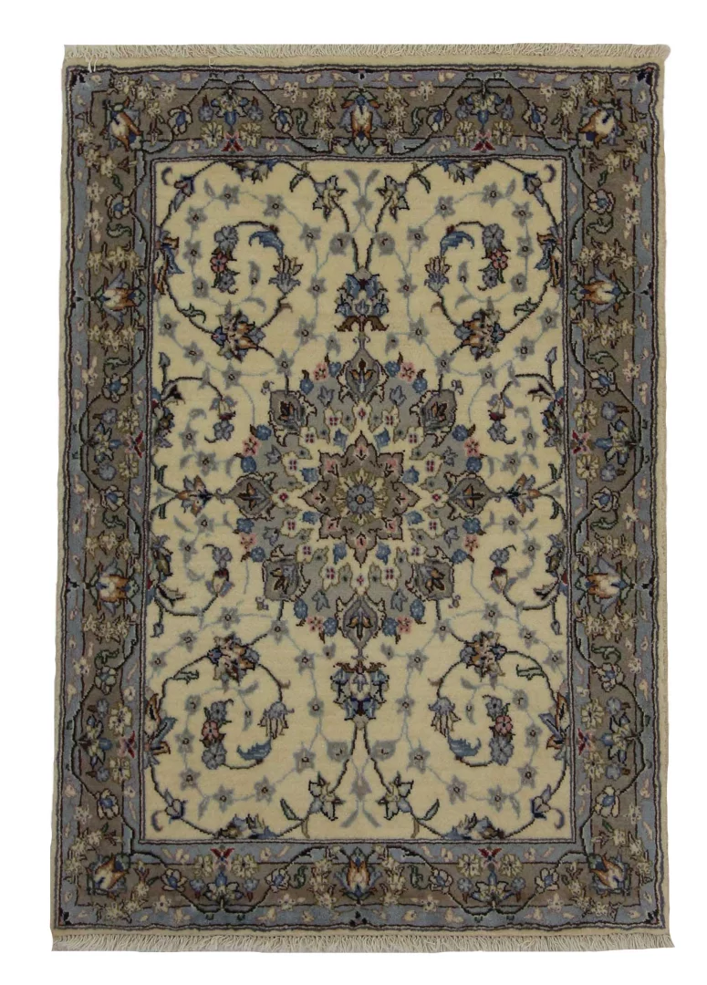 Keshan Teppich 136 x 95 cm - Knotendichte 150.000 - 300.000 Knoten/m² - Strapazierfähig aus hochwertiger Schafwolle - handgeknüpft - Perserteppich