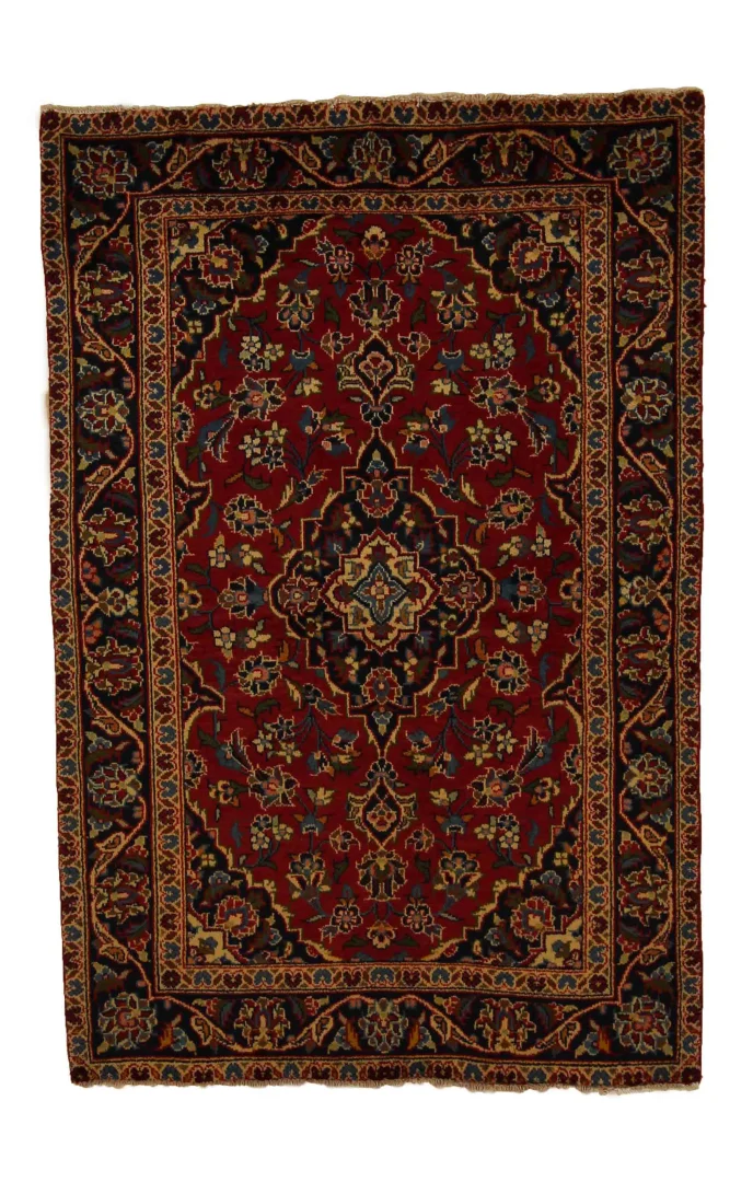 Keshan Perserteppich 149 x 99 cm | Knotendichte: 100.000 - 300.000 | Strapazierfähig & hochwertiger Schafwolle | handgeknüpft, Perserteppich