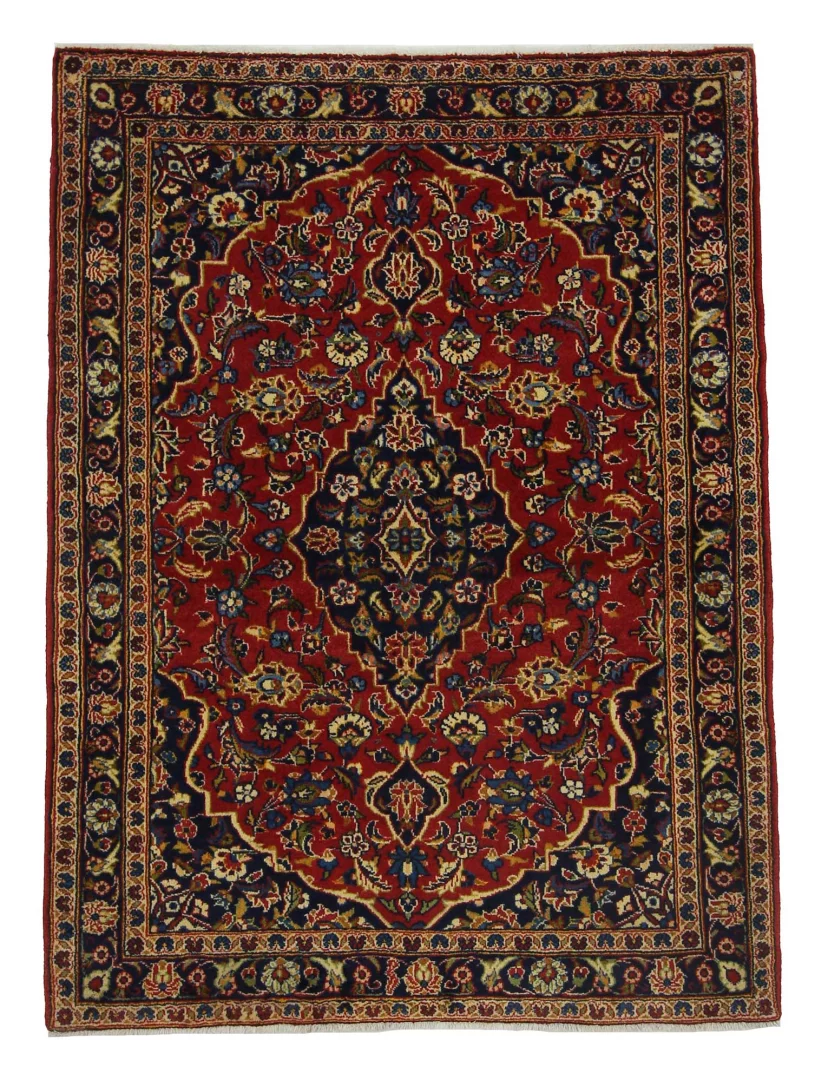 Keshan Perserteppich 150 x 112 cm, Knotendichte 150.000 - 300.000 Knoten/m², strapazierfähig und aus hochwertiger Schafwolle, handgeknüpft