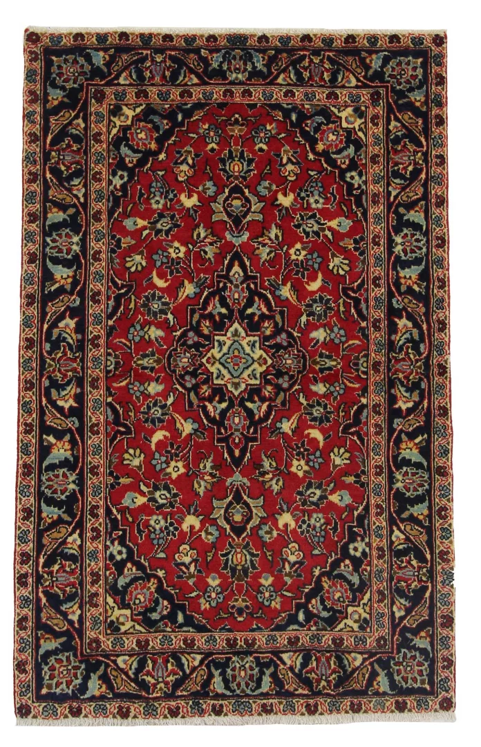 Keshan Perserteppich 150 x 95 cm, Knotendichte 150.000 - 300.000, strapazierfähig, hochwertige Schafwolle, handgeknüpft
