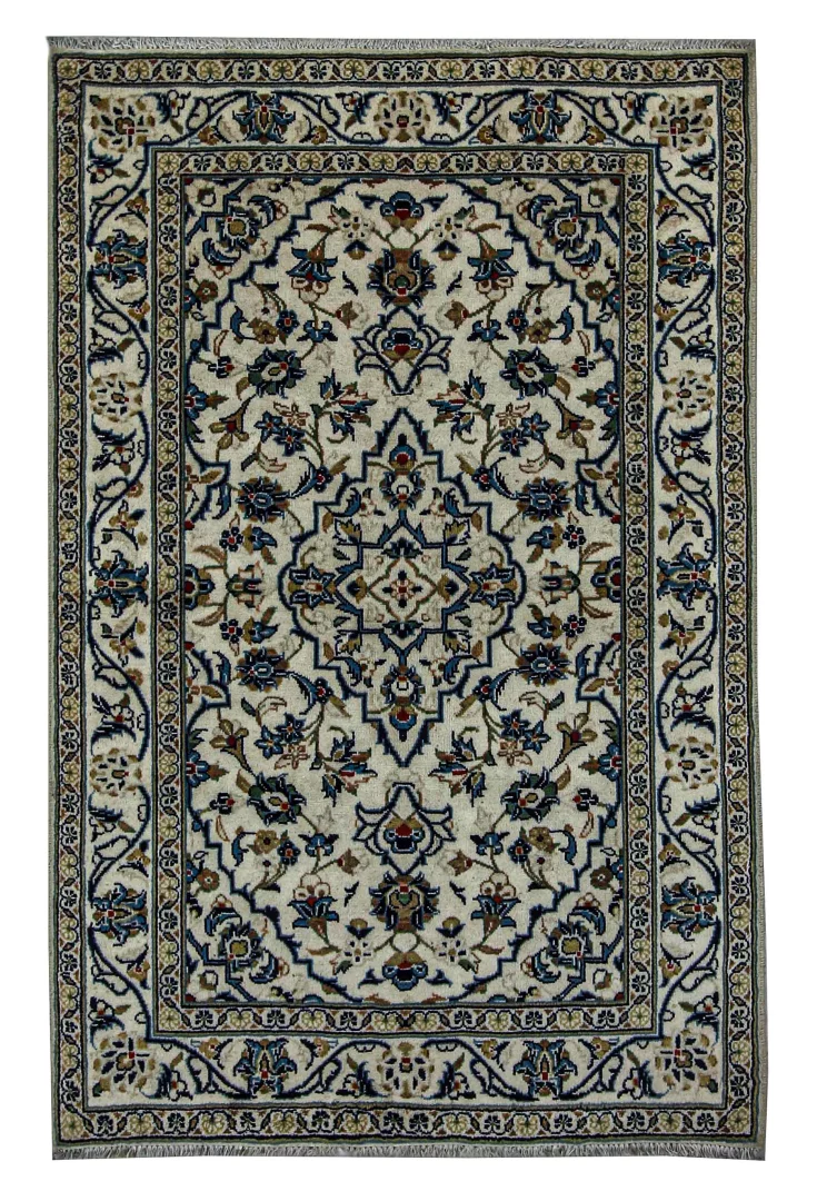 Keshan Teppich 151 x 98 cm – Knotendichte 150.000 - 300.000 Knoten/m², strapazierfähig, hochwertige Schafwolle – handgeknüpft, Perserteppich