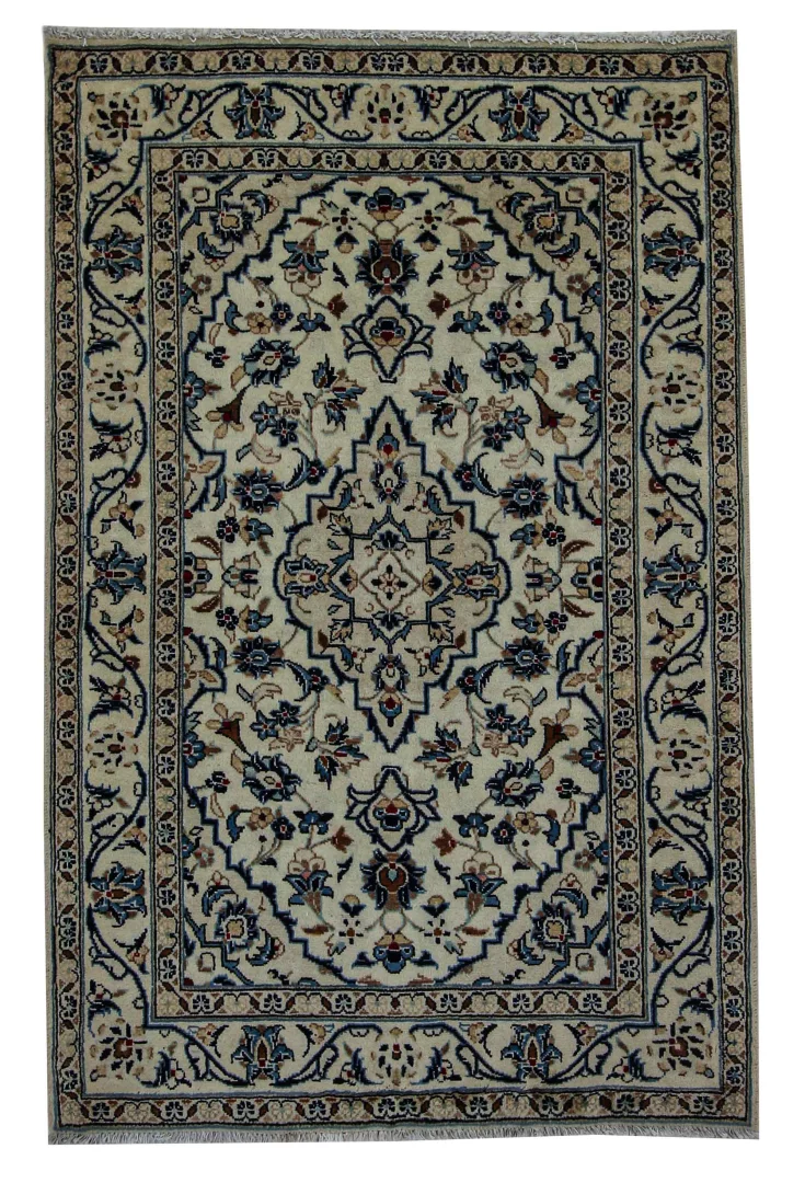 Keshan Teppich 151 x 98 cm, Knotendichte 150.000 - 300.000 Knoten/m², hochwertige Schafwolle, strapazierfähig – handgeknüpft, Perserteppich
