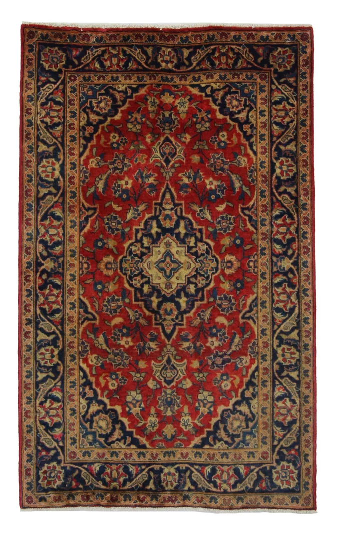 Keshan Perserteppich 154 x 96 cm – Knotendichte bis 300.000 Knoten/m², strapazierfähig, hochwertige Schafwolle, handgeknüpft