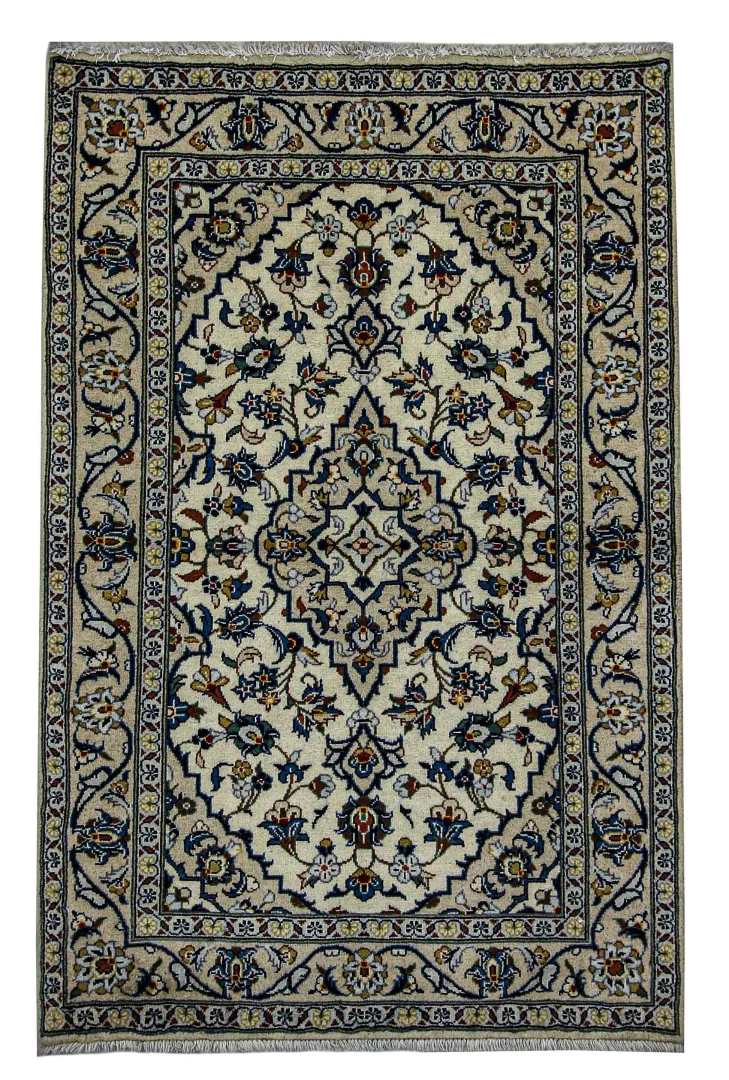 Keshan Teppich 155 x 100 cm – 150.000 - 300.000 Knoten/m² – strapazierfähig aus hochwertiger Schafwolle – handgeknüpft, Perserteppich