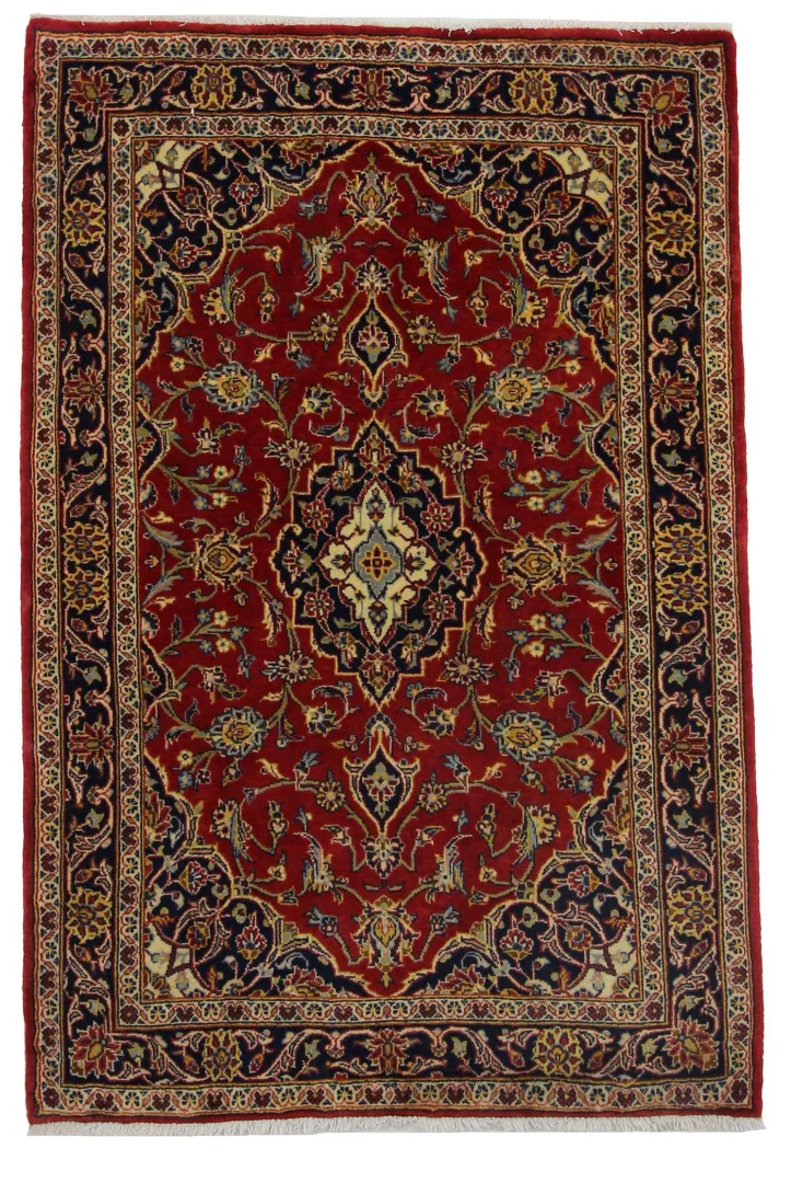 Keshan Perserteppich 160 x 107 cm - Knotendichte 150.000 - 300.000 Knoten/m² - strapazierfähig, hochwertige Wolle, handgeknüpft