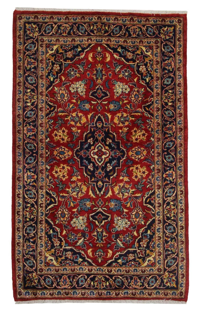 Keshan Perserteppich 165 x 100 cm – Knotendichte 150.000 - 300.000 Knoten/m², strapazierfähig, hochwertige Schafwolle, handgeknüpft