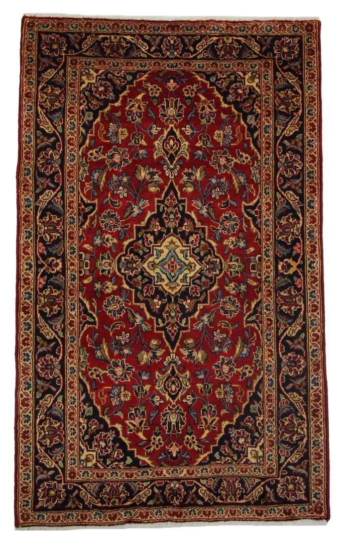 Keshan Perserteppich 169 x 104 cm – Knotendichte 150.000 - 300.000 Knoten/m², strapazierfähig, hochwertige Schafwolle, handgeknüpft